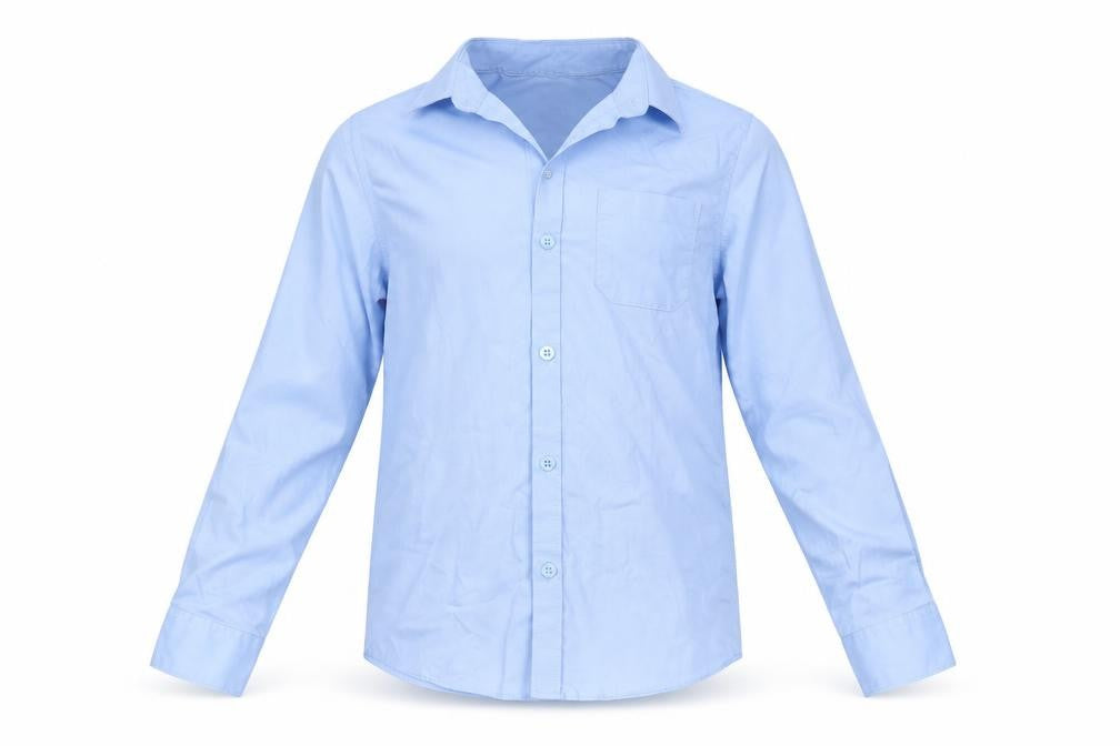 Marks & Spencer Boys Blue  Cotton Basic Button-Up Size 8-9 Years Collared  - School