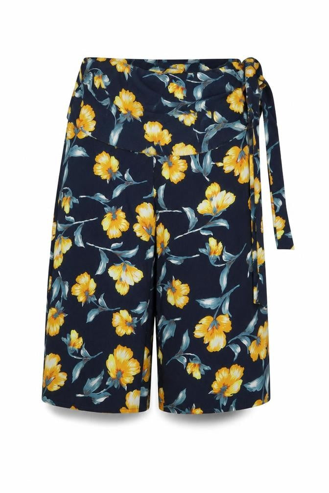 QED London Womens Blue Floral Polyester Trousers  Size 12 L20 in Regular