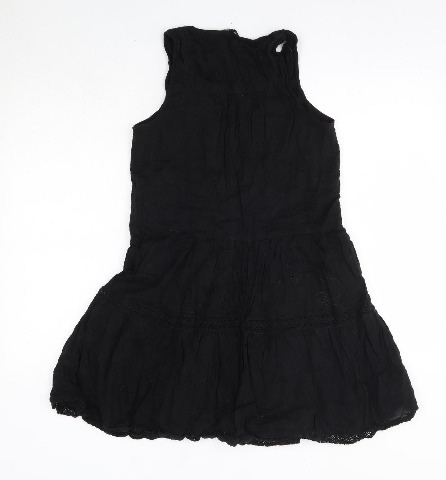 NEXT Womens Black  100% Cotton A-Line  Size 12  V-Neck