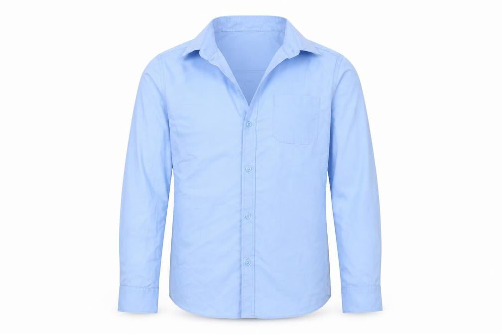 Marks & Spencer Boys Blue  Cotton Basic Button-Up Size 8-9 Years Collared  - School