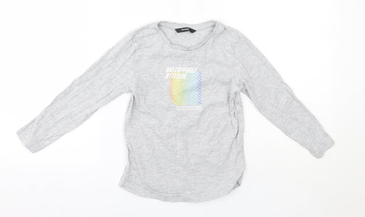 George Boys Grey  Cotton Basic Casual Size 4-5 Years Round Neck