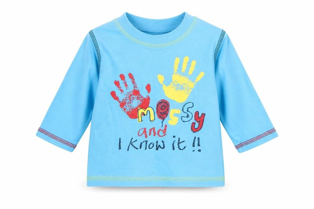 George Baby Blue  100% Cotton Basic Casual Size 3-6 Months Round Neck