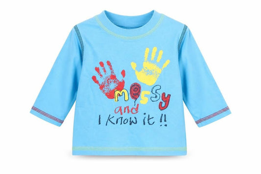 George Baby Blue  100% Cotton Basic Casual Size 3-6 Months Round Neck