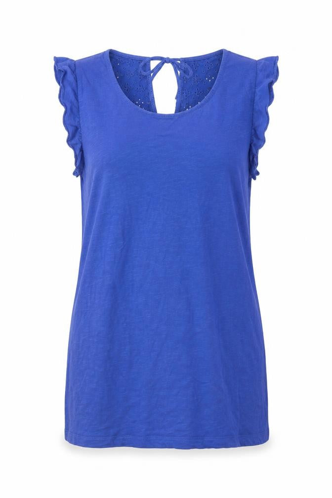 Mama Licous Womens Blue  Cotton Basic Blouse Size M Round Neck