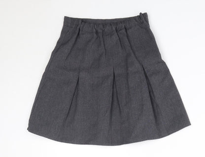 Preloved George Girls Grey  Polyester A-Line Skirt Size 6-7 Years  Regular  - School - Back