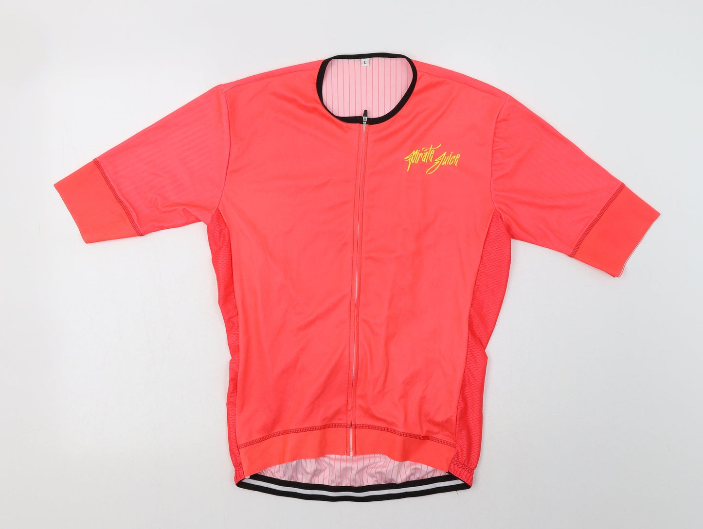 Pirate Juice Womens Pink   Basic T-Shirt Size L Crew Neck Zip