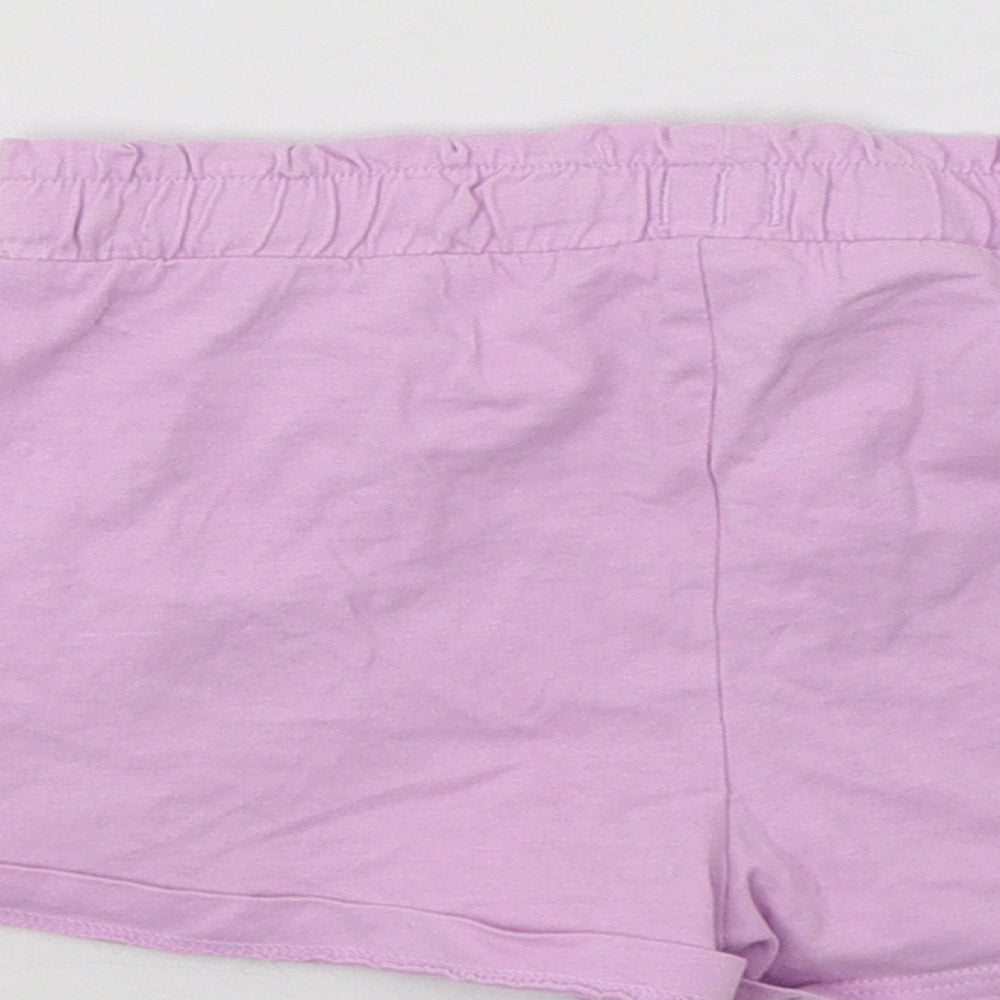 Nutmeg Girls Purple  Cotton Sweat Shorts Size 4-5 Years  Regular Drawstring