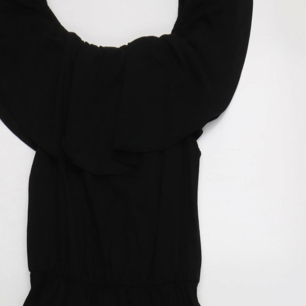 ASOS Womens Black  Cotton Fit & Flare  Size 10  Off the Shoulder