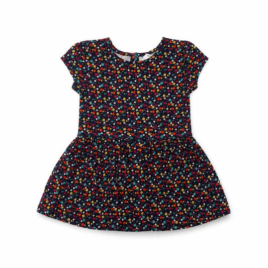 George Girls Blue Floral Cotton A-Line  Size 2-3 Years  Crew Neck
