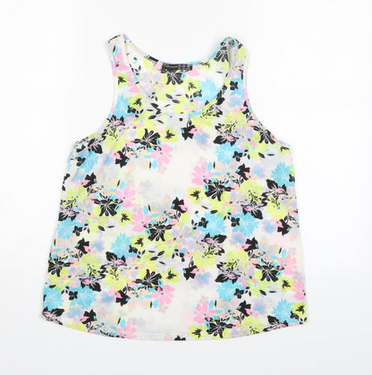 Atmosphere Womens Multicoloured Floral  Basic Tank Size 10 Round Neck