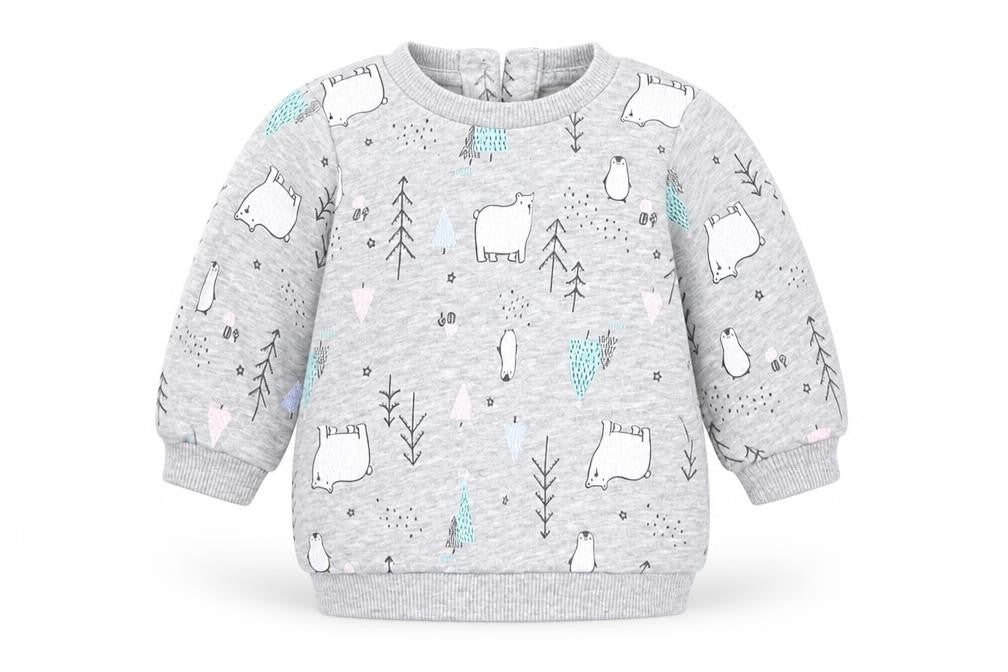 Matalan Girls Grey Animal Print Cotton Pullover Jumper Size 0-3 Months