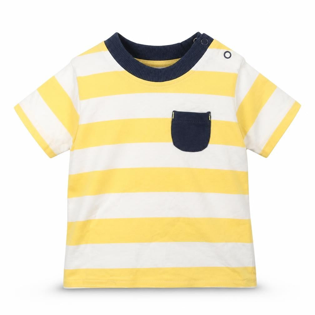 George Boys Multicoloured Striped Cotton Basic T-Shirt Size 3-6 Months Round Neck