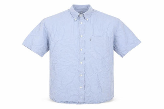Lee Cooper Mens Blue  Cotton  Button-Up Size 15 Collared Button