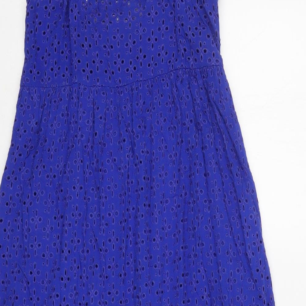 Cecilie Womens Blue  Viscose Trapeze & Swing  Size S  Round Neck Pullover