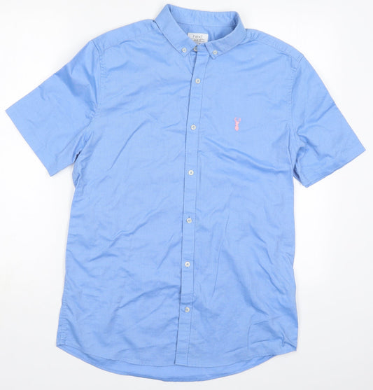 NEXT Mens Blue  Cotton  Button-Up Size M Collared Button