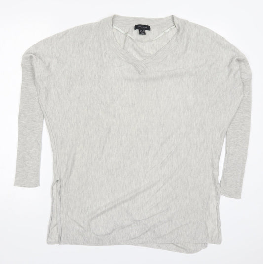 Atmosphere Womens Grey V-Neck  Acrylic Pullover Jumper Size 6