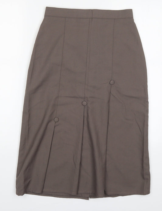 Saira Wilde Womens Brown  Polyester Straight & Pencil Skirt Size 14   Button
