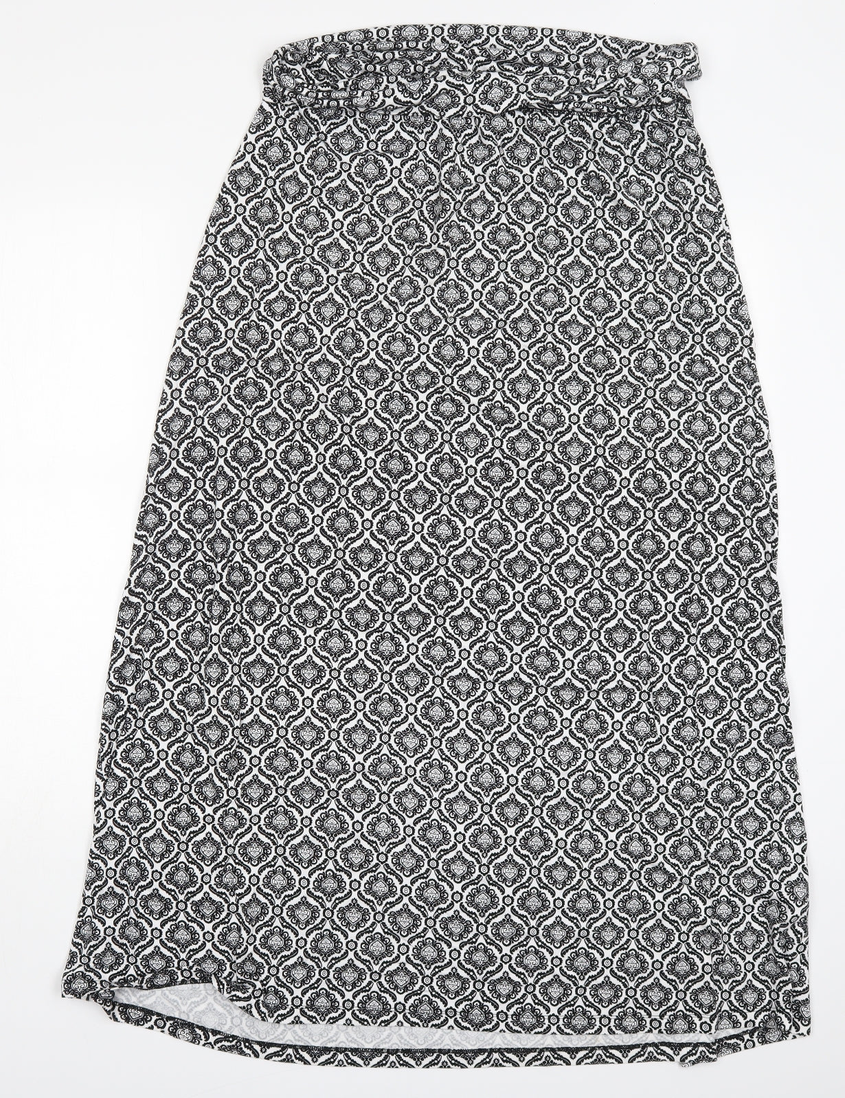 Artisan NY Womens Black Geometric Viscose Maxi Skirt Size XL   Lace Up