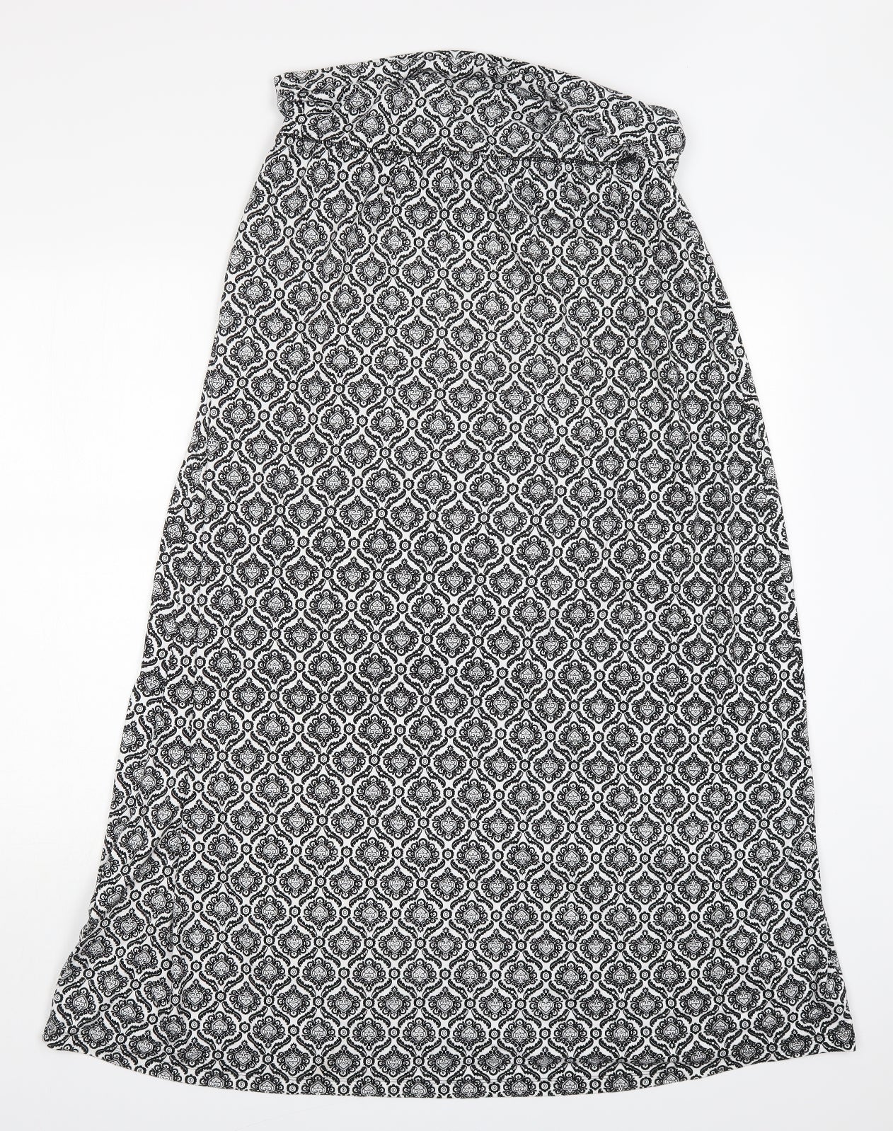 Artisan NY Womens Black Geometric Viscose Maxi Skirt Size XL   Lace Up