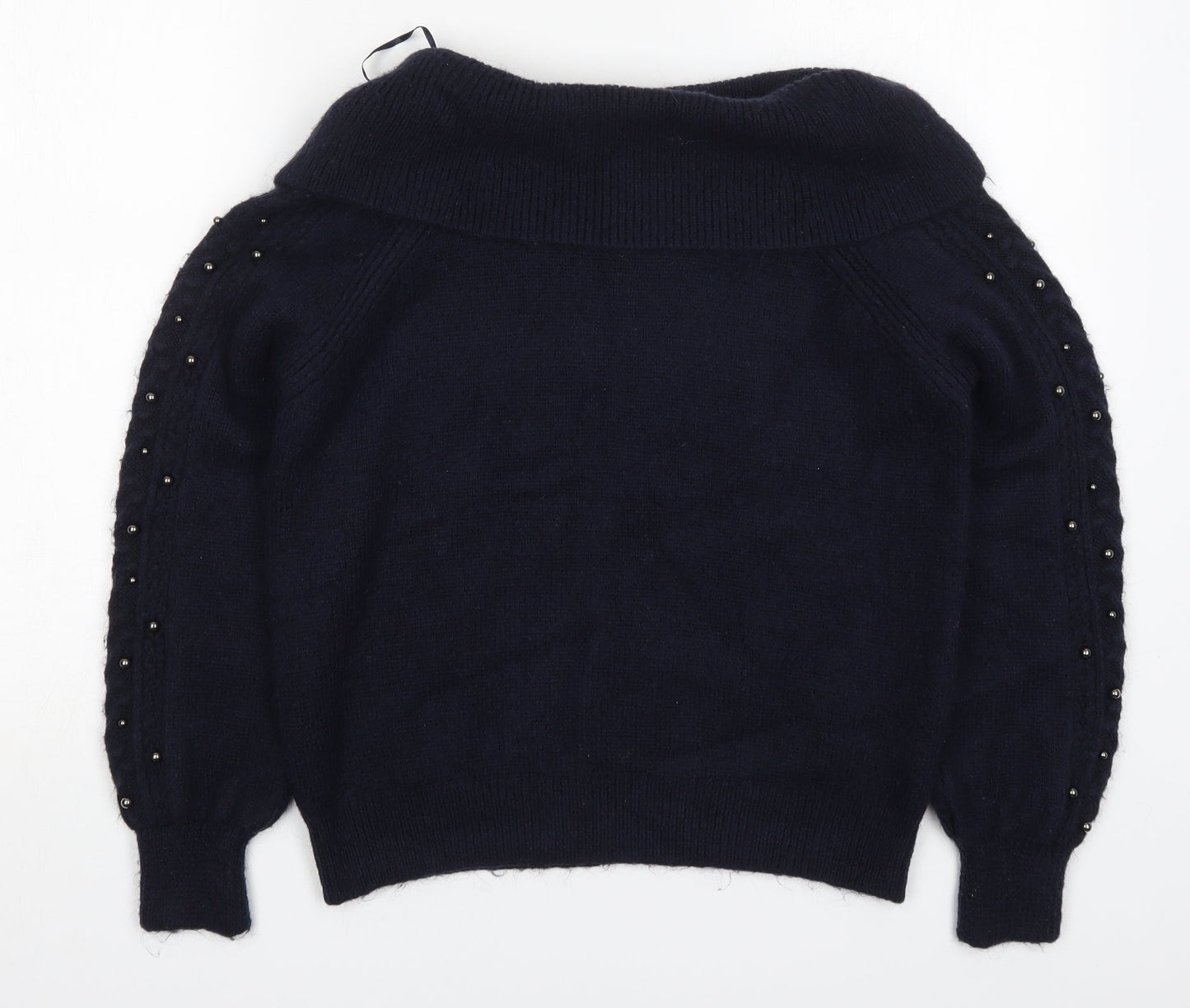 NEXT Womens Blue Roll Neck  Nylon Pullover Jumper Size S