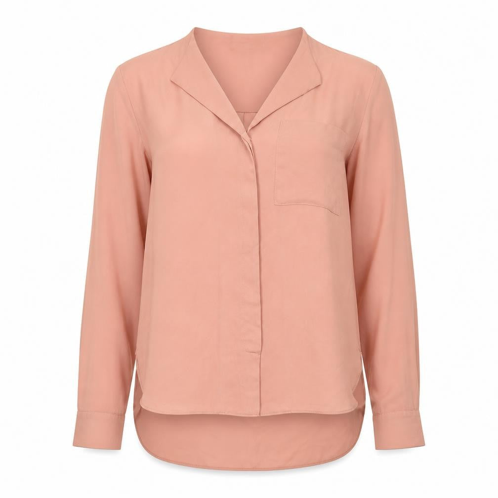 Mango Womens Pink  Polyester Basic Blouse Size S Round Neck