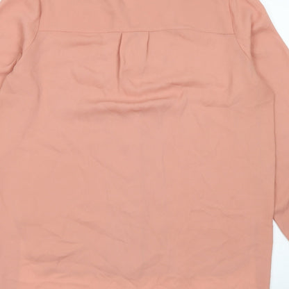 Mango Womens Pink  Polyester Basic Blouse Size S Round Neck