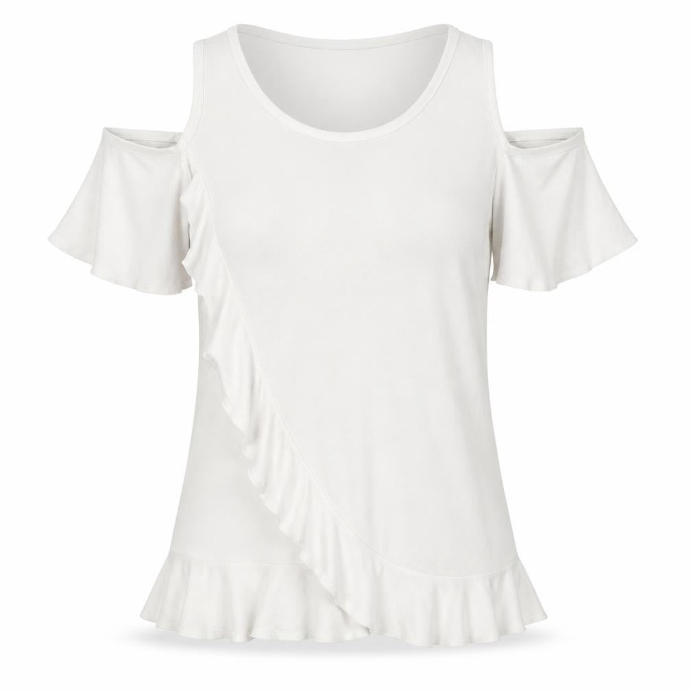 NEXT Womens White  Polyester Basic T-Shirt Size 12 Round Neck