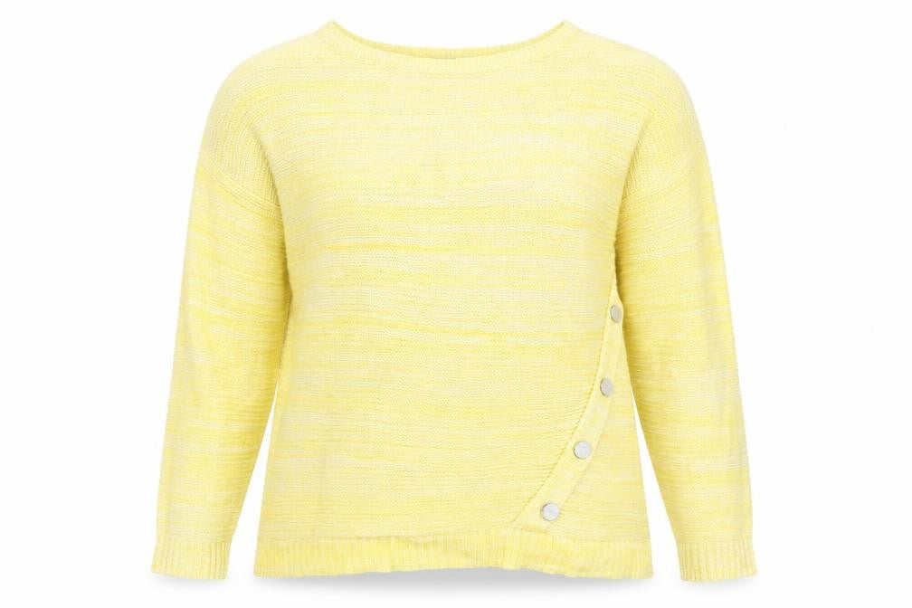 Peacocks Womens Yellow Round Neck  Acrylic Pullover Jumper Size L