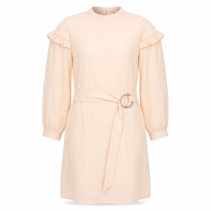JEUVRE Womens Orange  Polyester Shift  Size 8  Round Neck