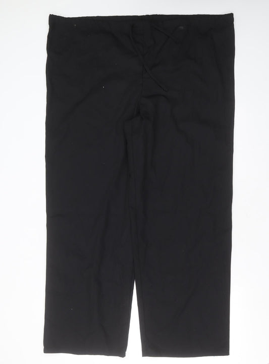 Adar Womens Black  Polyester Trousers  Size 2XL L30 in Regular