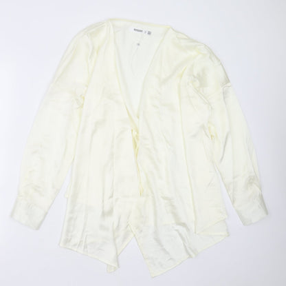 Missguided Womens Yellow  Polyester Basic Blouse Size 10 V-Neck
