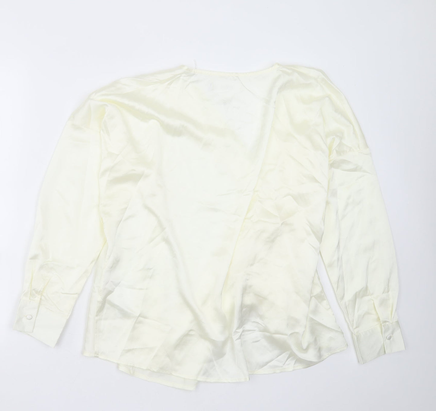 Missguided Womens Yellow  Polyester Basic Blouse Size 10 V-Neck