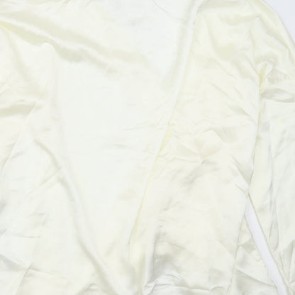 Missguided Womens Yellow  Polyester Basic Blouse Size 10 V-Neck