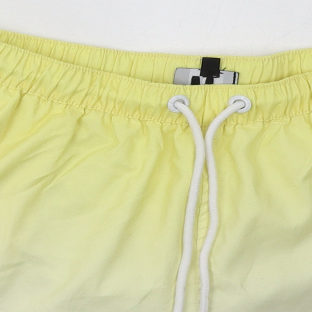 11 degrees Womens Yellow  Polyester Sweat Shorts Size S L3 in Regular Tie