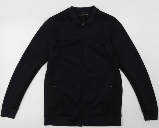River Island Mens Blue  Polyester Full Zip Sweatshirt Size S