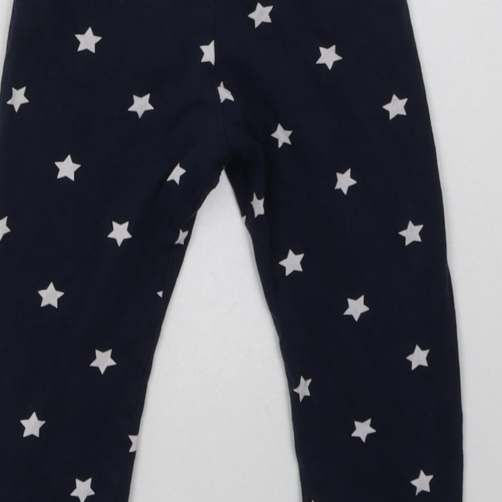 H&M Girls Blue Geometric Cotton Cami Pyjama Pants Size 2 Years   - Star Print