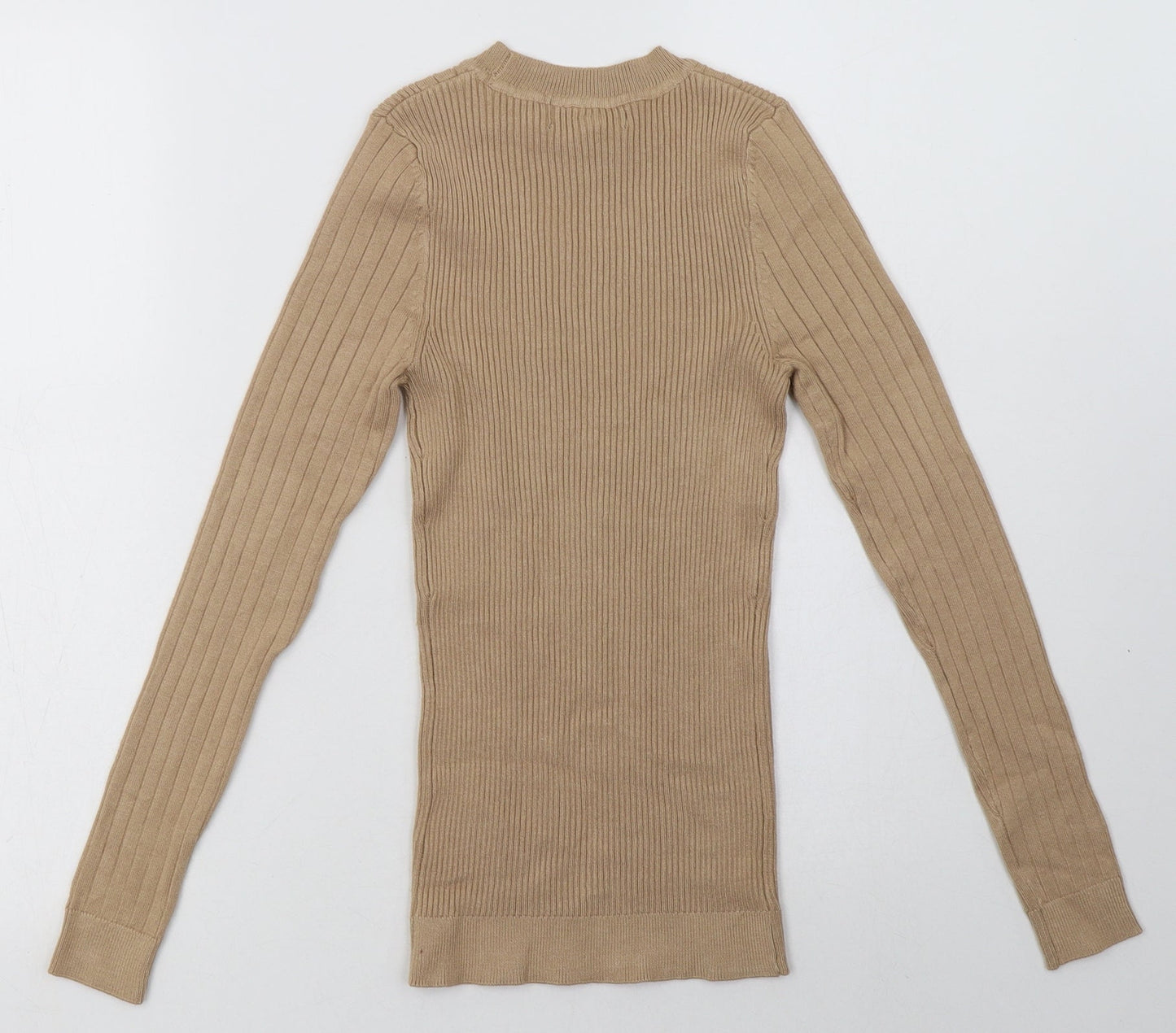New London Womens Beige  Viscose Pullover Sweatshirt Size 4  Pullover
