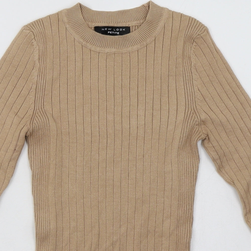 New London Womens Beige  Viscose Pullover Sweatshirt Size 4  Pullover