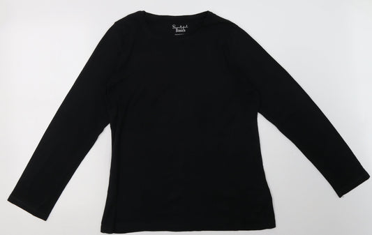 Peacocks Womens Black  Cotton Pullover Sweatshirt Size 22  Pullover