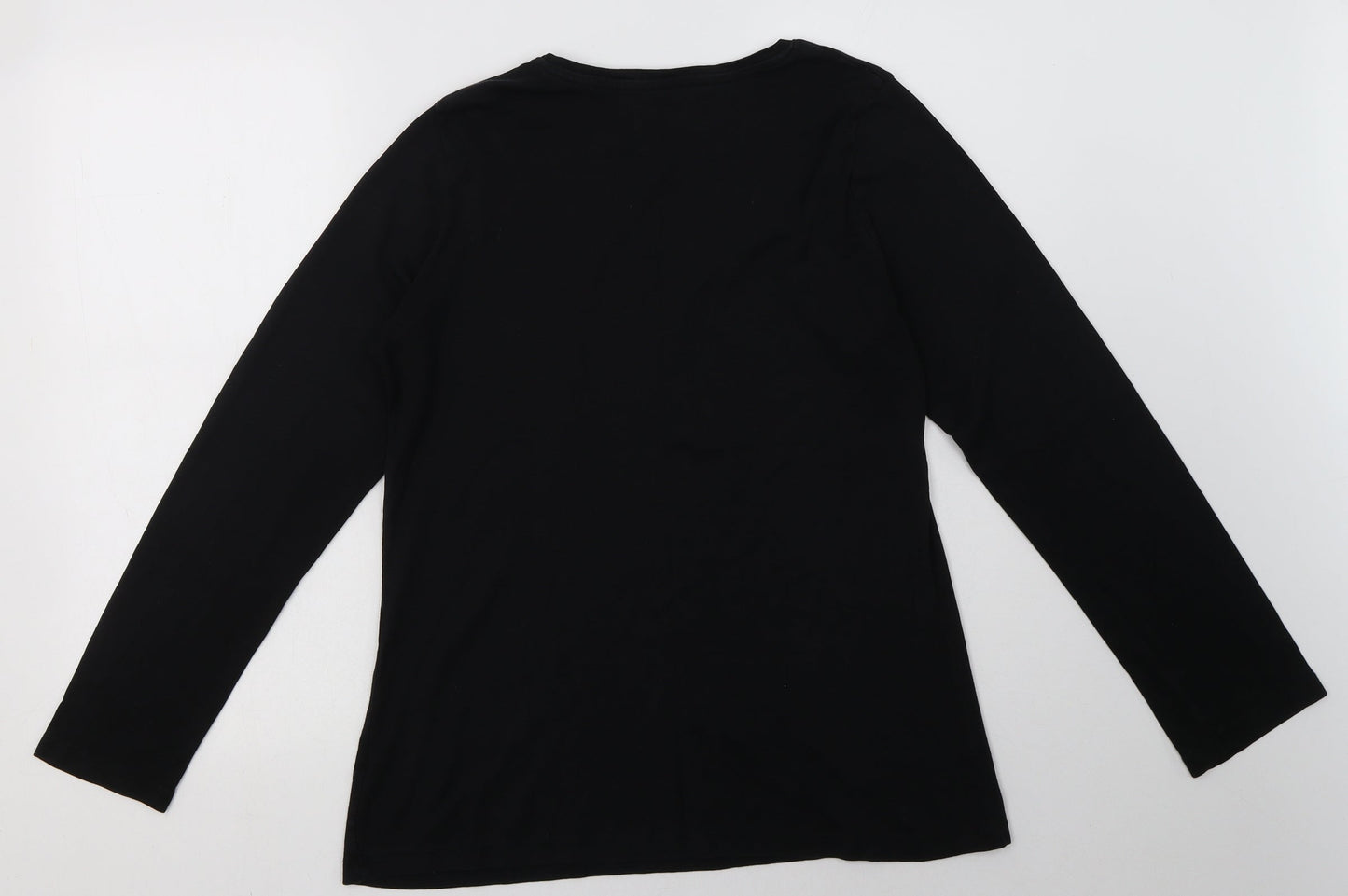Peacocks Womens Black  Cotton Pullover Sweatshirt Size 22  Pullover