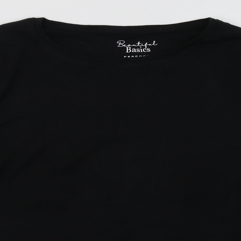 Peacocks Womens Black  Cotton Pullover Sweatshirt Size 22  Pullover