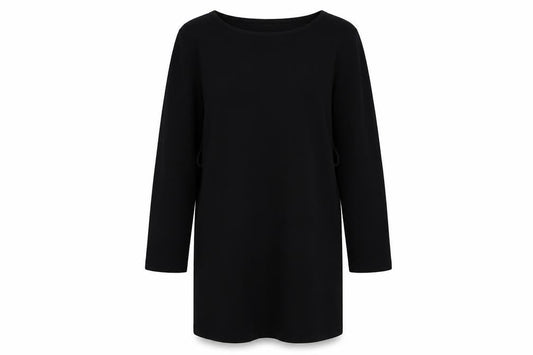 SheIn Womens Black  Polyester A-Line  Size M  Boat Neck Pullover