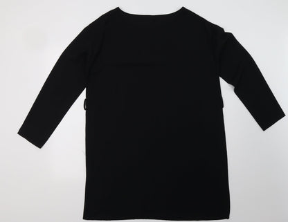 SHEIN Womens Black  Polyester A-Line  Size M  Boat Neck Pullover