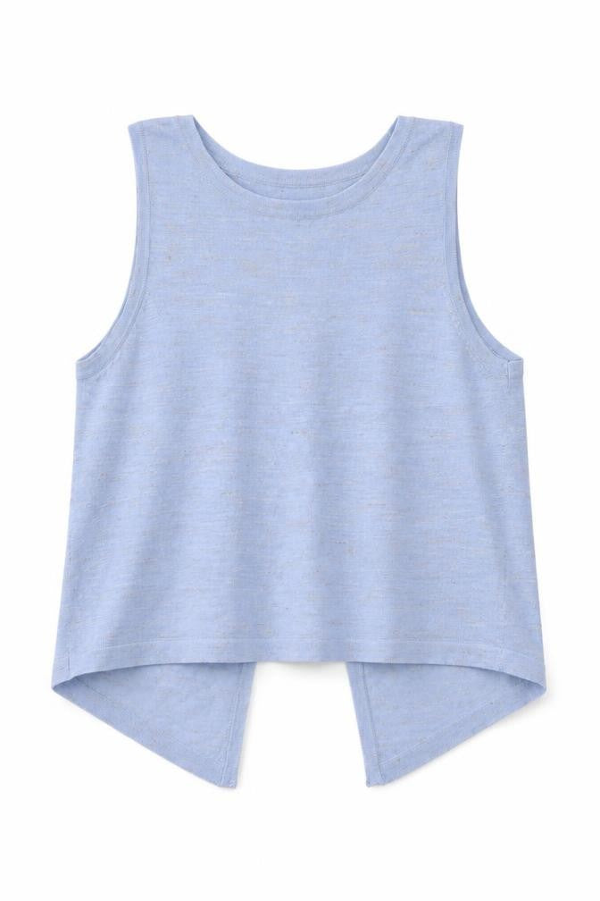 River Island Womens Blue  Acrylic Basic Tank Size 6 Round Neck - Open back