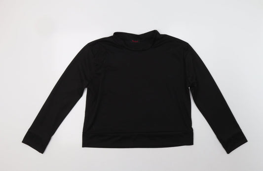 Kaaya Womens Black  Polyester Pullover Sweatshirt Size M