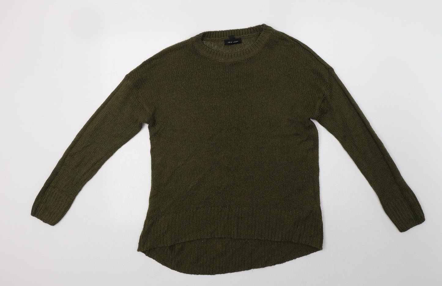 New Look Womens Green Crew Neck  Acrylic Pullover Jumper Size M