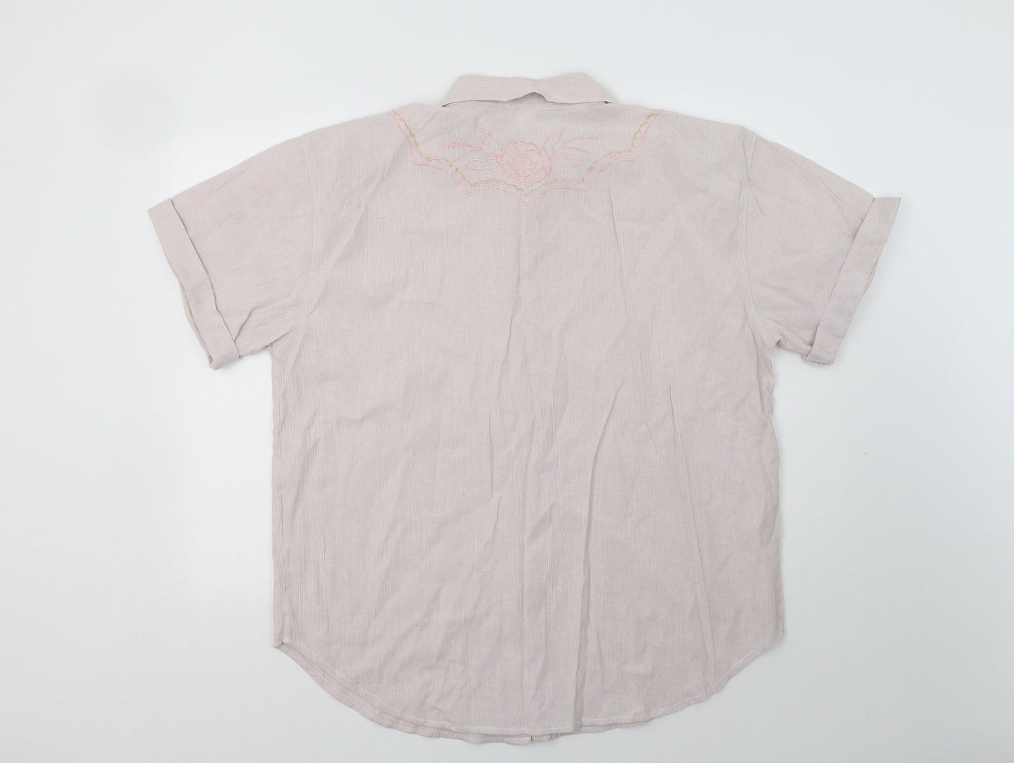 Raam Womens Pink Floral Cotton Basic Button-Up Size XL Collared