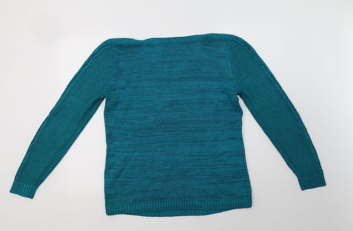 BM Collection Womens Green Crew Neck  Acrylic Pullover Jumper Size S