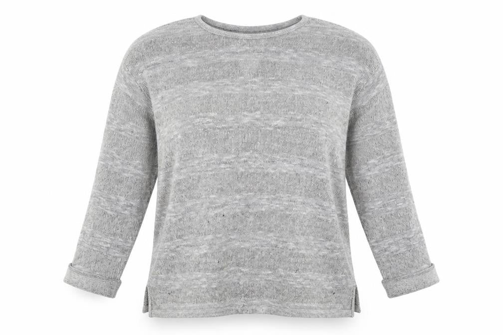 Papaya Womens Grey Crew Neck  Viscose Pullover Jumper Size M