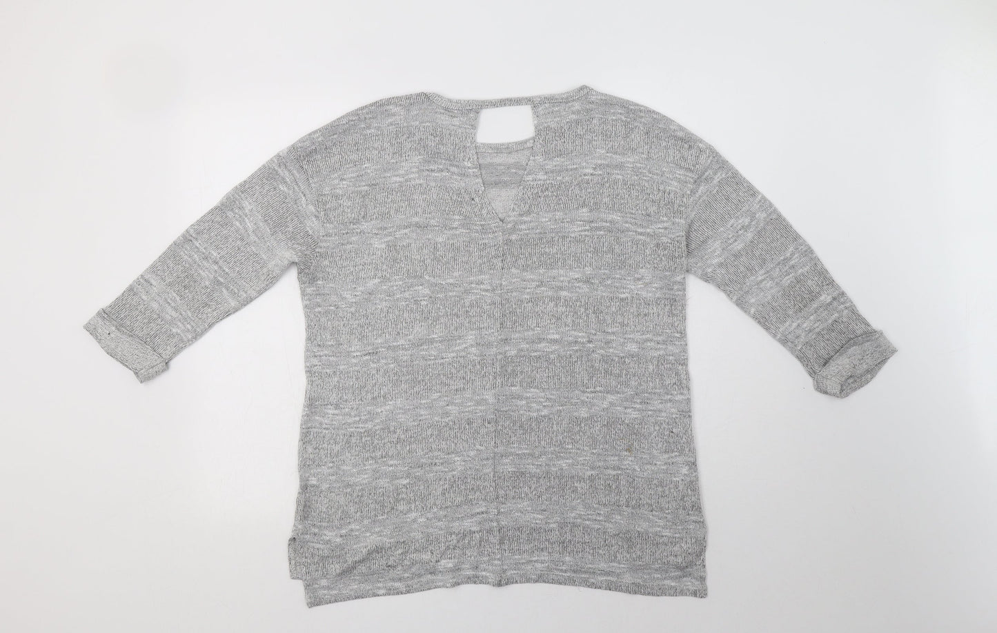 Papaya Womens Grey Crew Neck  Viscose Pullover Jumper Size M
